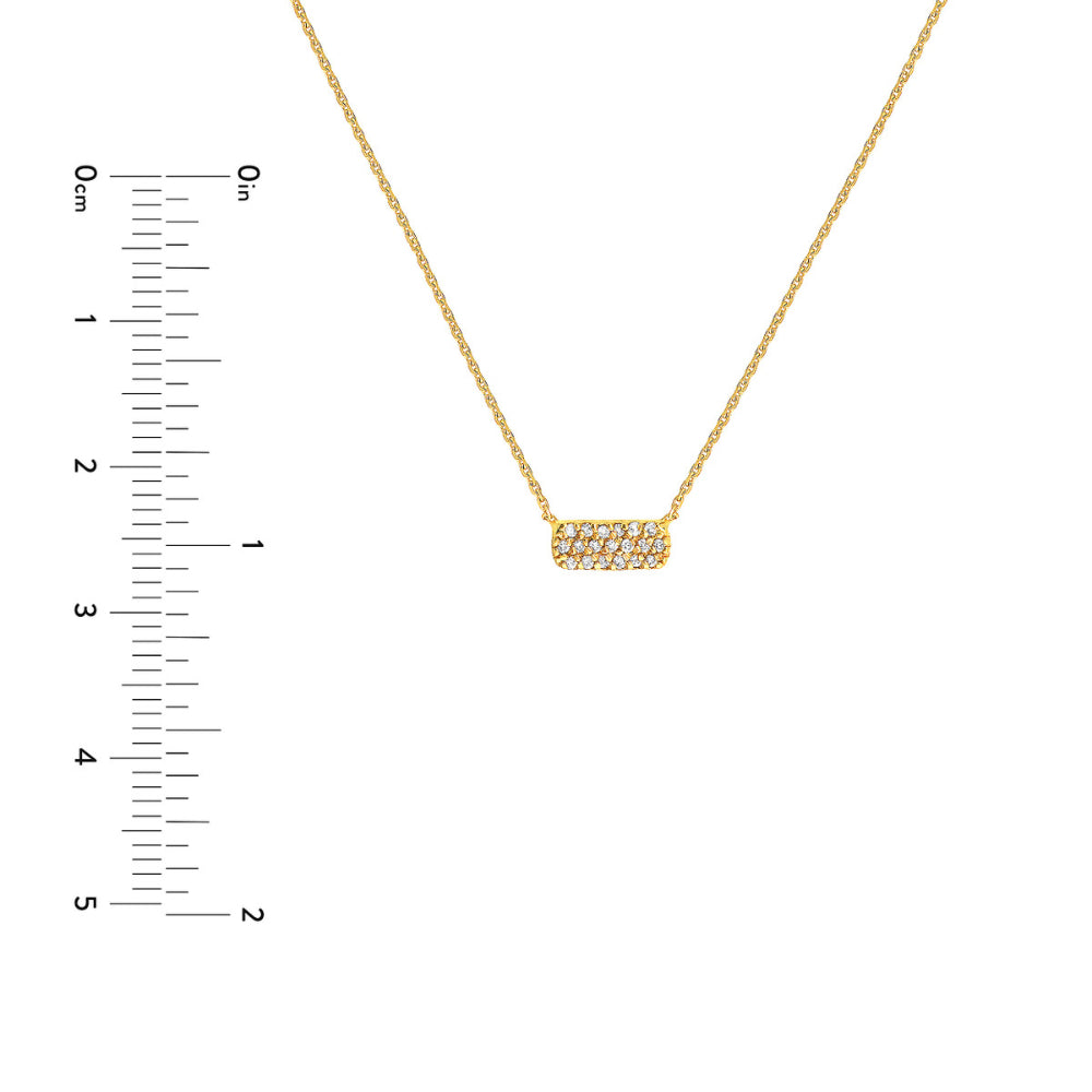 14k Diamond Mini Dog Tag Necklace