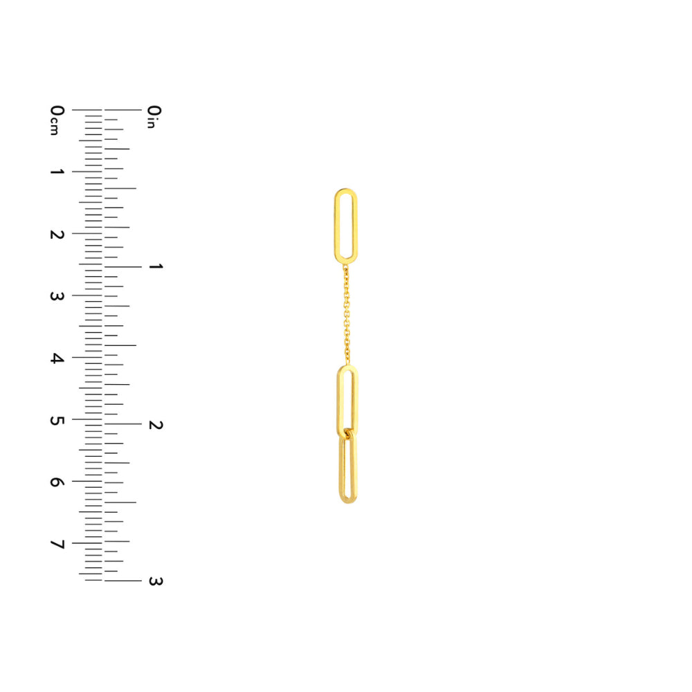 14Y Paper Clip Dangle Earrings