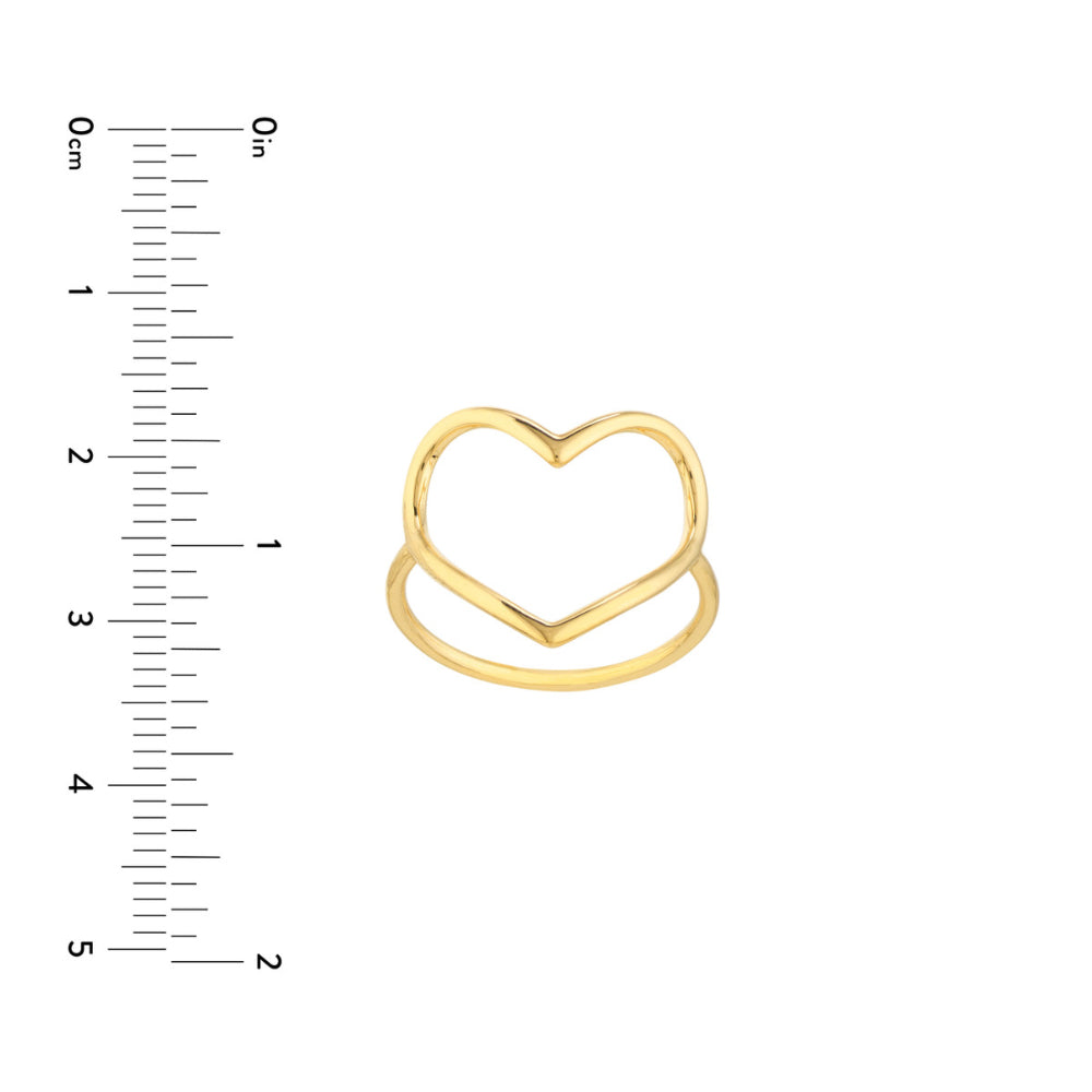 14k Gold Open Heart Ring