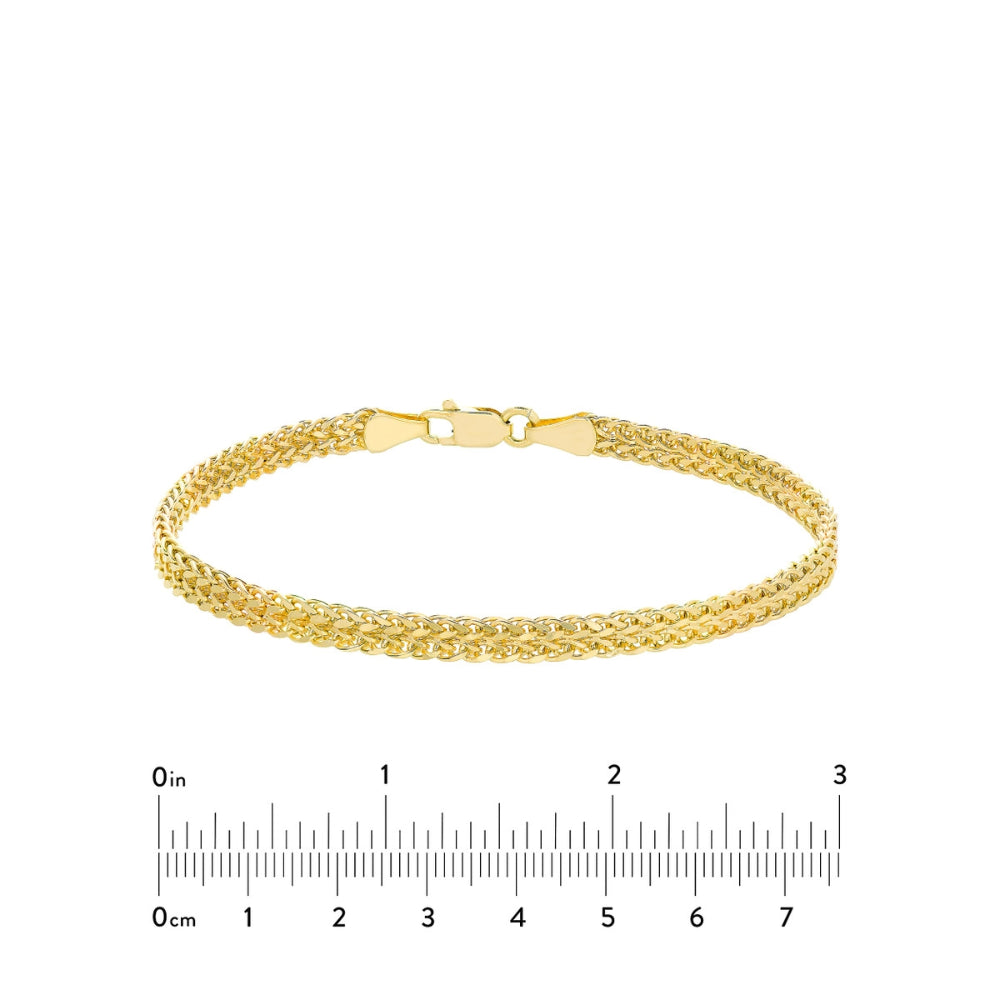14k Gold Two-Row Bracelet, 7.5"