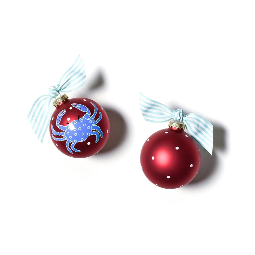 Coton Colors Blue Crab Glass Ornament