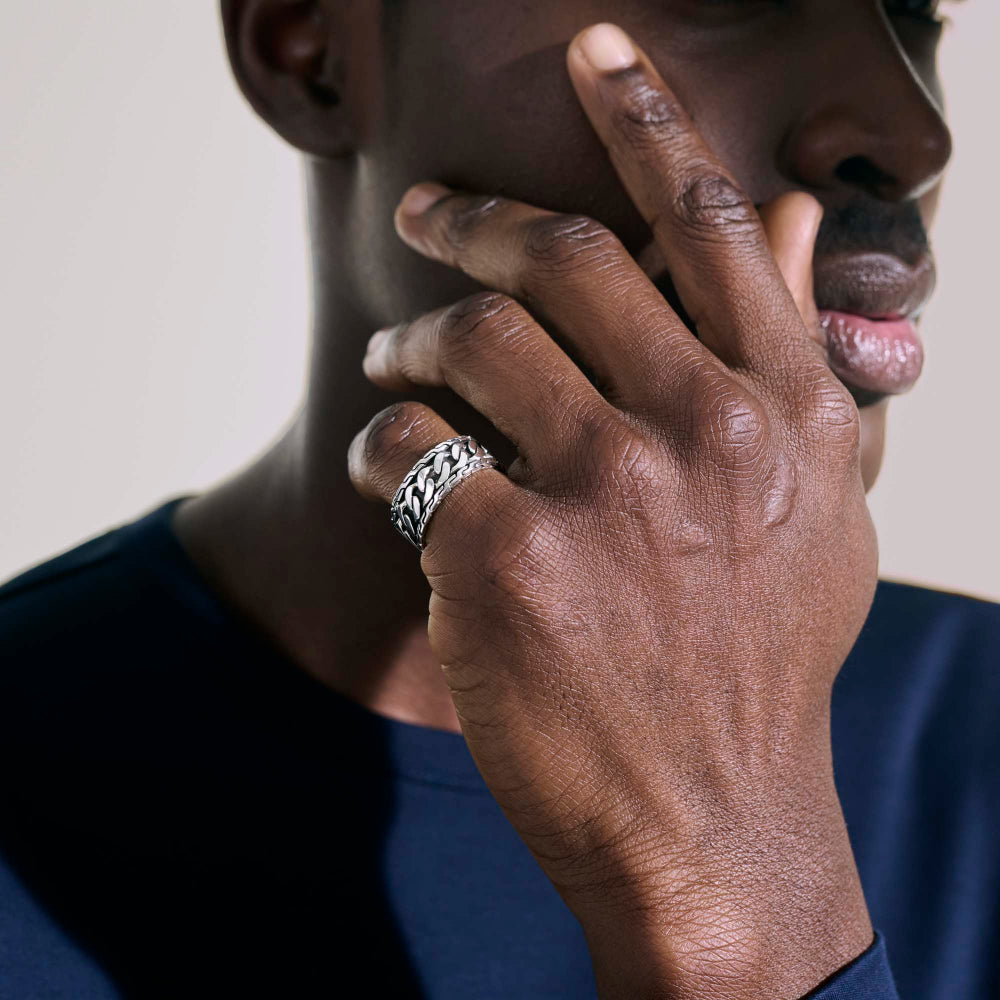 John Hardy Sterling Silver Curb Link Band Ring