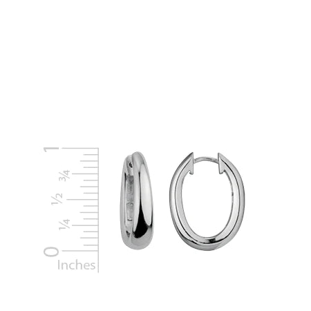 Sterling Silver 24mm Oval Hoop Earrings