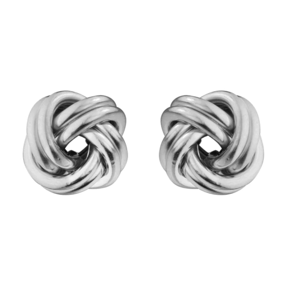 Sterling Silver Love Knot Stud Earrings