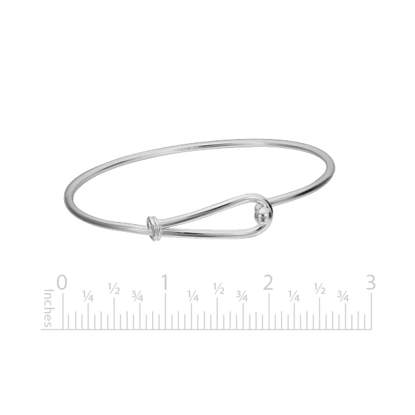 Sterling Silver Wire Loop Bangle Bracelet
