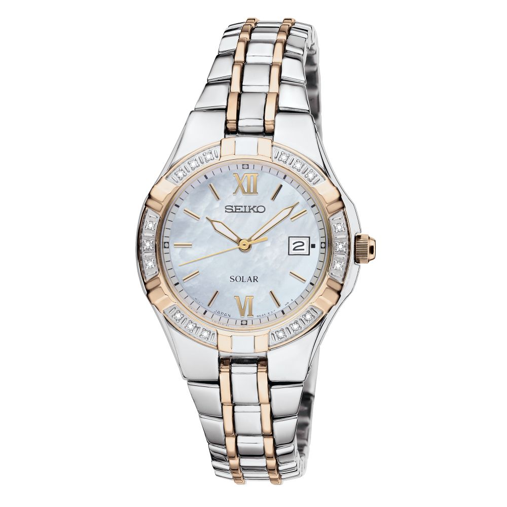 Seiko Diamonds Collection Two Tone 27mm Solar Watch