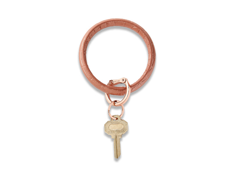 O-VENTURE Crocodile Leather Big O Key Ring
