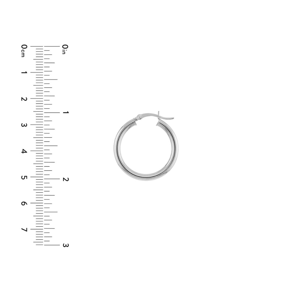 14k White Gold Polished Hoop Earrings