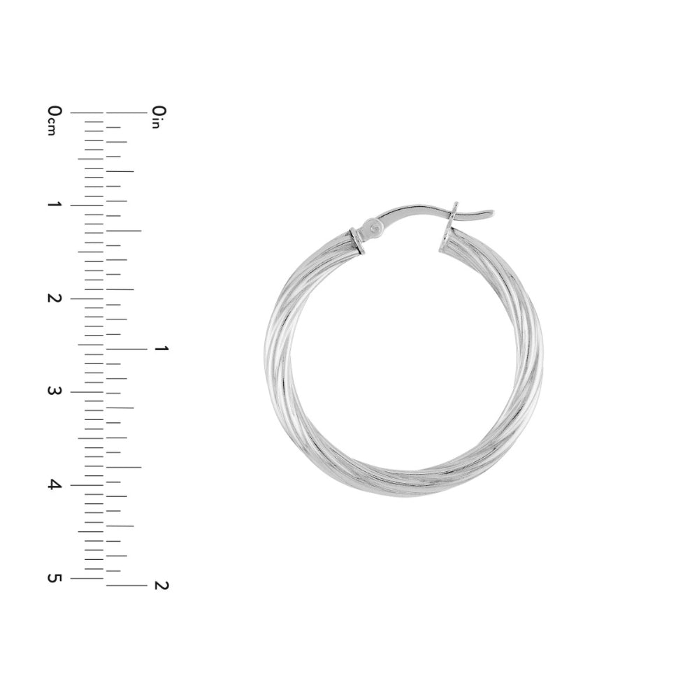 Sterling Silver Twist Hoop Earrings