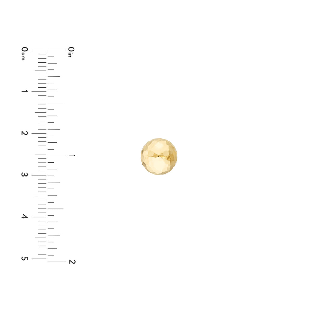 14k Gold Faceted Dome Stud Earrings