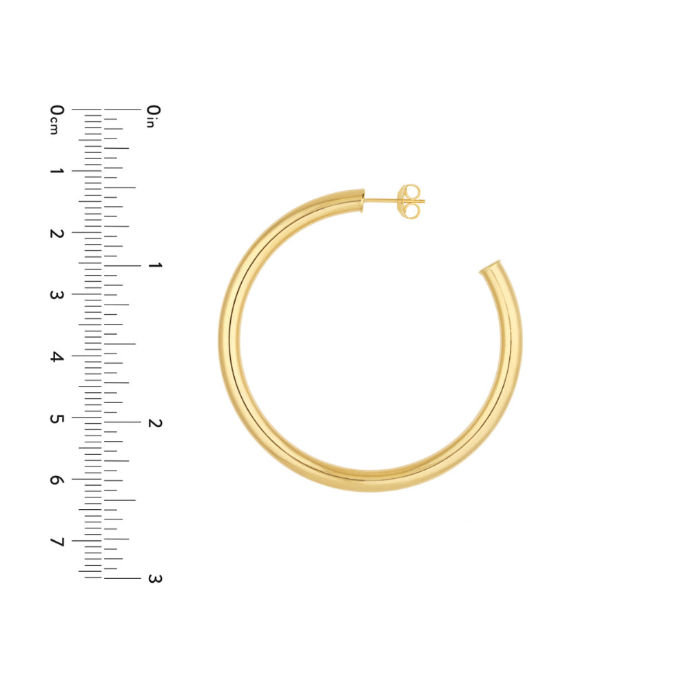 14k Polished Hoop Post Earrings