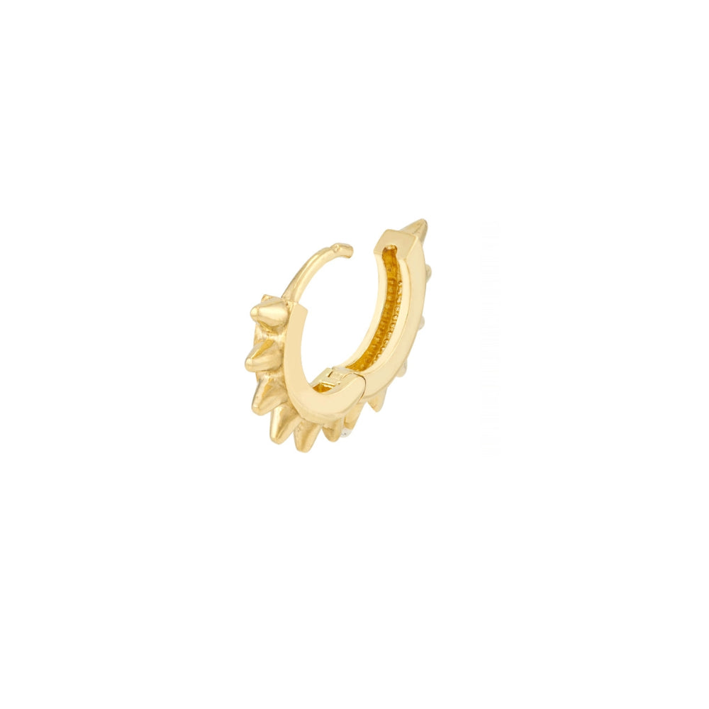 14k Gold Spike Hoop Earrings