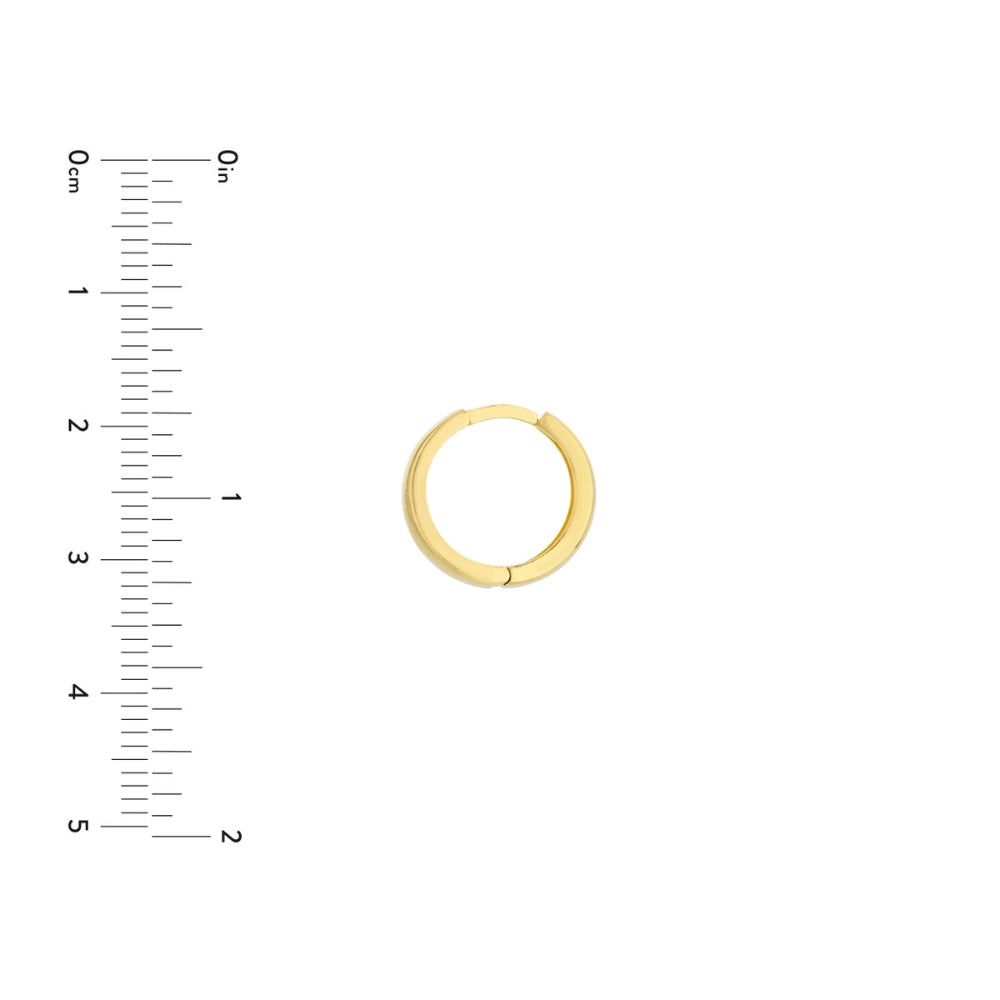 14k Gold Tapered Huggie Hoop Earrings