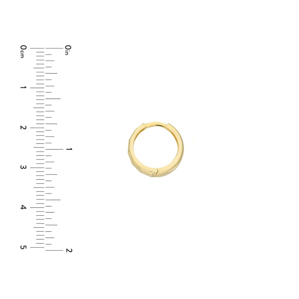 14k Gold Diamond-Cut Hoop Earrings