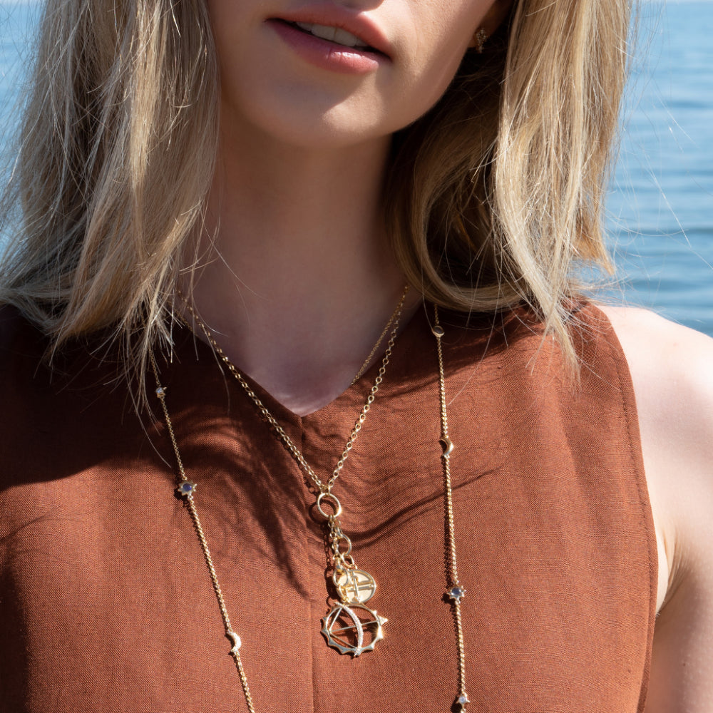 Monica Rich Kosann "Design your Own" Charm Enhancer in 18K Yellow Gold & Steel