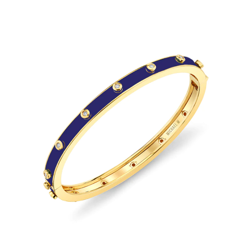Michael M. Chroma Blue Extruded Diamond Bezel Bangle