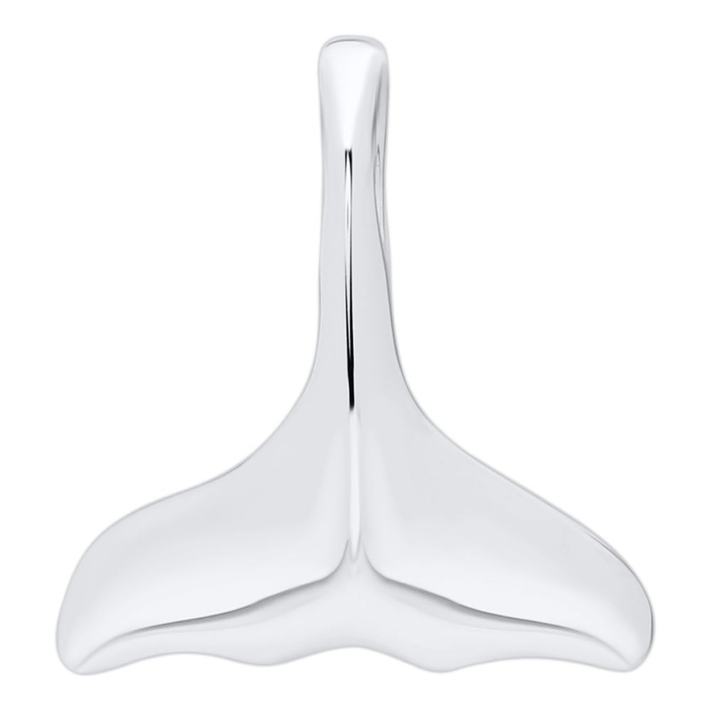 Sterling Silver Whale Tail Pendant Necklace, 18"