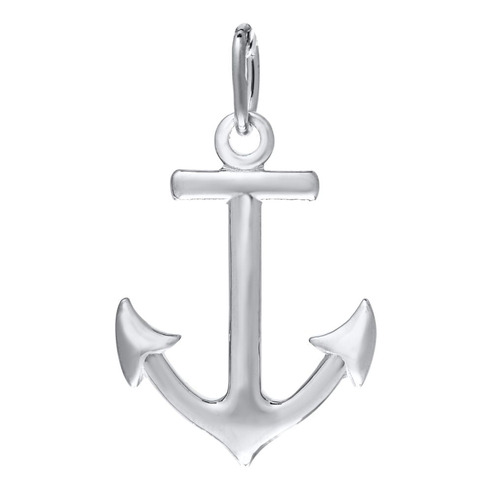 Sterling Silver Anchor Pendant Necklace, 18"