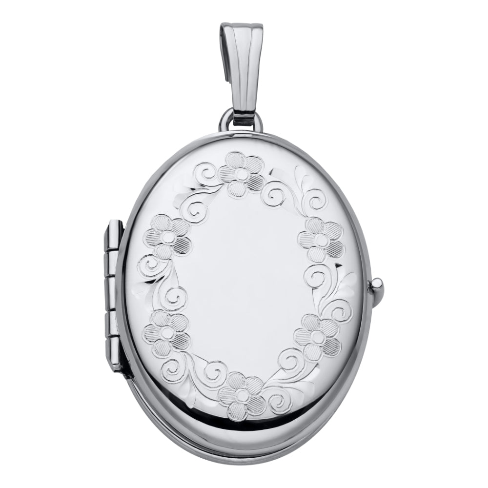 Sterling Silver 4 Picture Locket Necklace, 18"