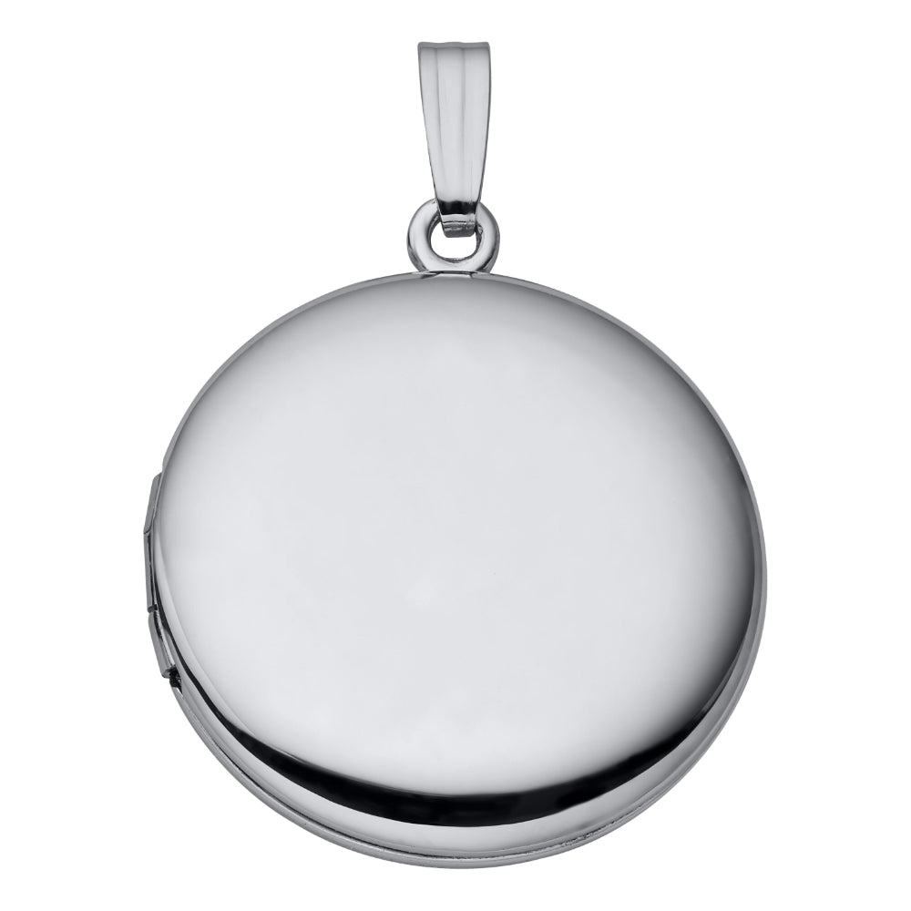Sterling Silver Round Polished Locket Necklace 20