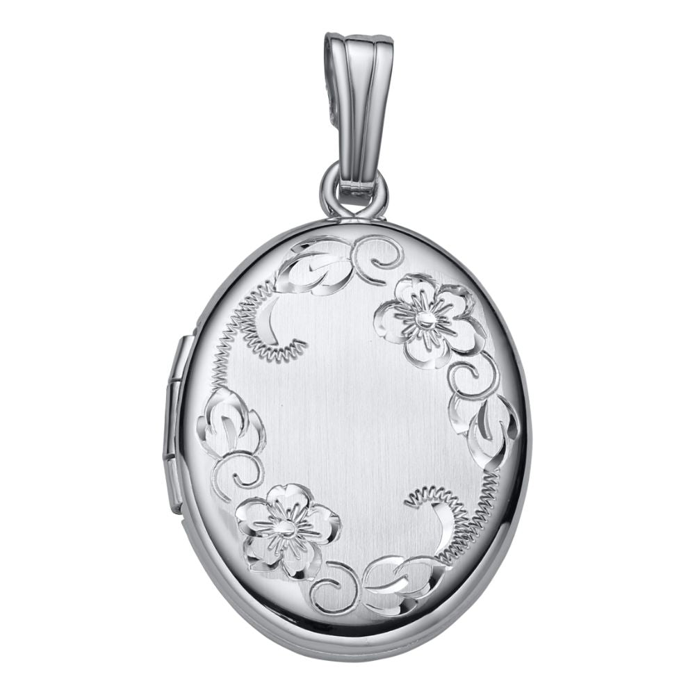 Sterling Silver Oval Locket Necklace, 18"