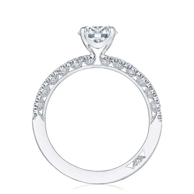 Tacori Petite Crescent 18kw Round Solitaire Engagement Ring