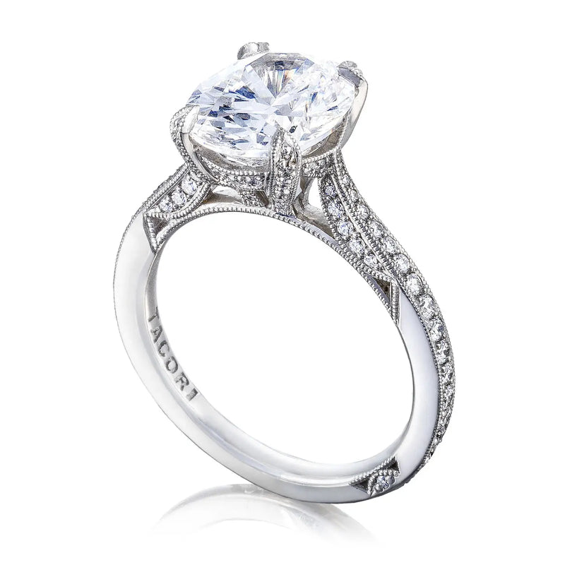 Tacori RoyalT Platinum Oval Solitaire Engagement Ring