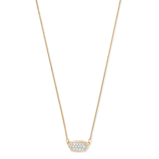 Kendra Scott Lisa 14k Gold Pendant Necklace in Pave White Diamond