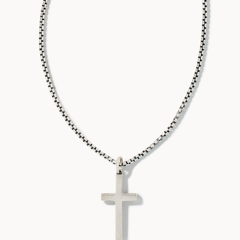 Scott Bros. Cross Necklace In Oxidized Sterling Silver