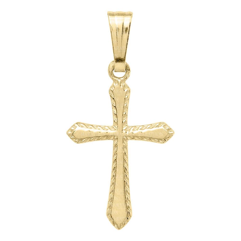 Children's 14k Gold Cross Pendant on 15" Chain