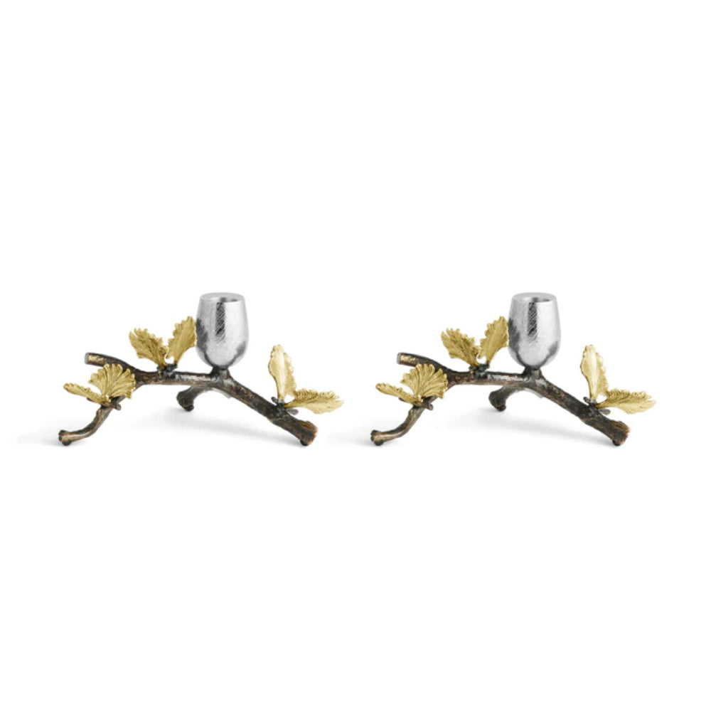 Michael Aram Butterfly Ginkgo Candleholders S/2
