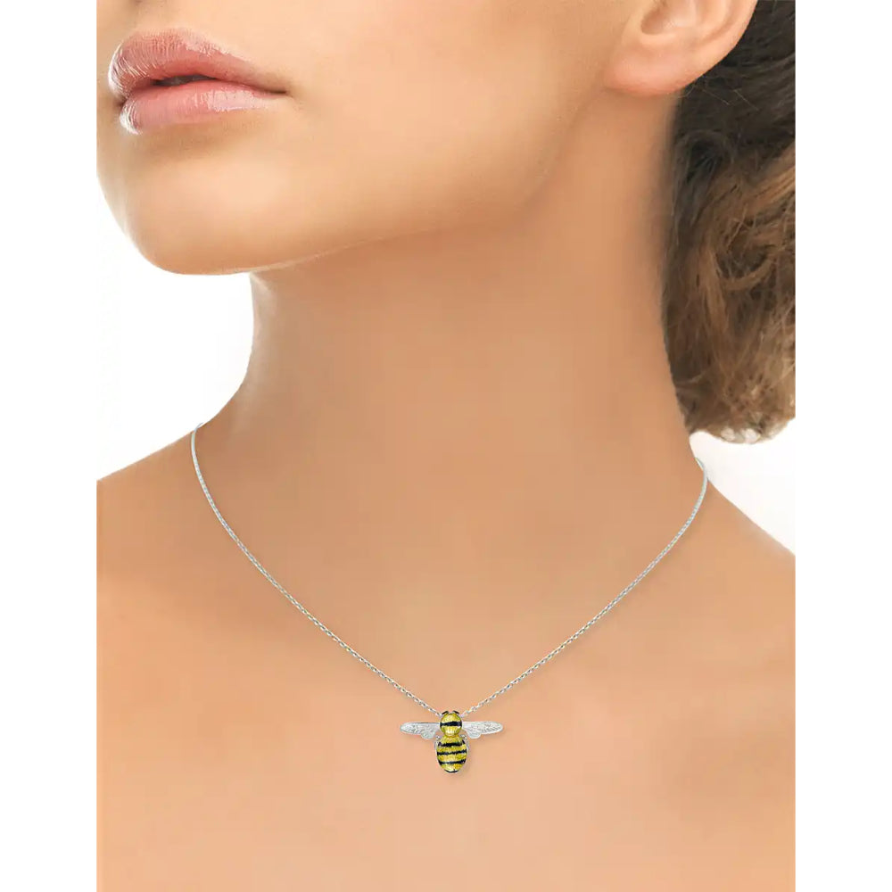 Nicole Barr Yellow Enamel Bee Pendant