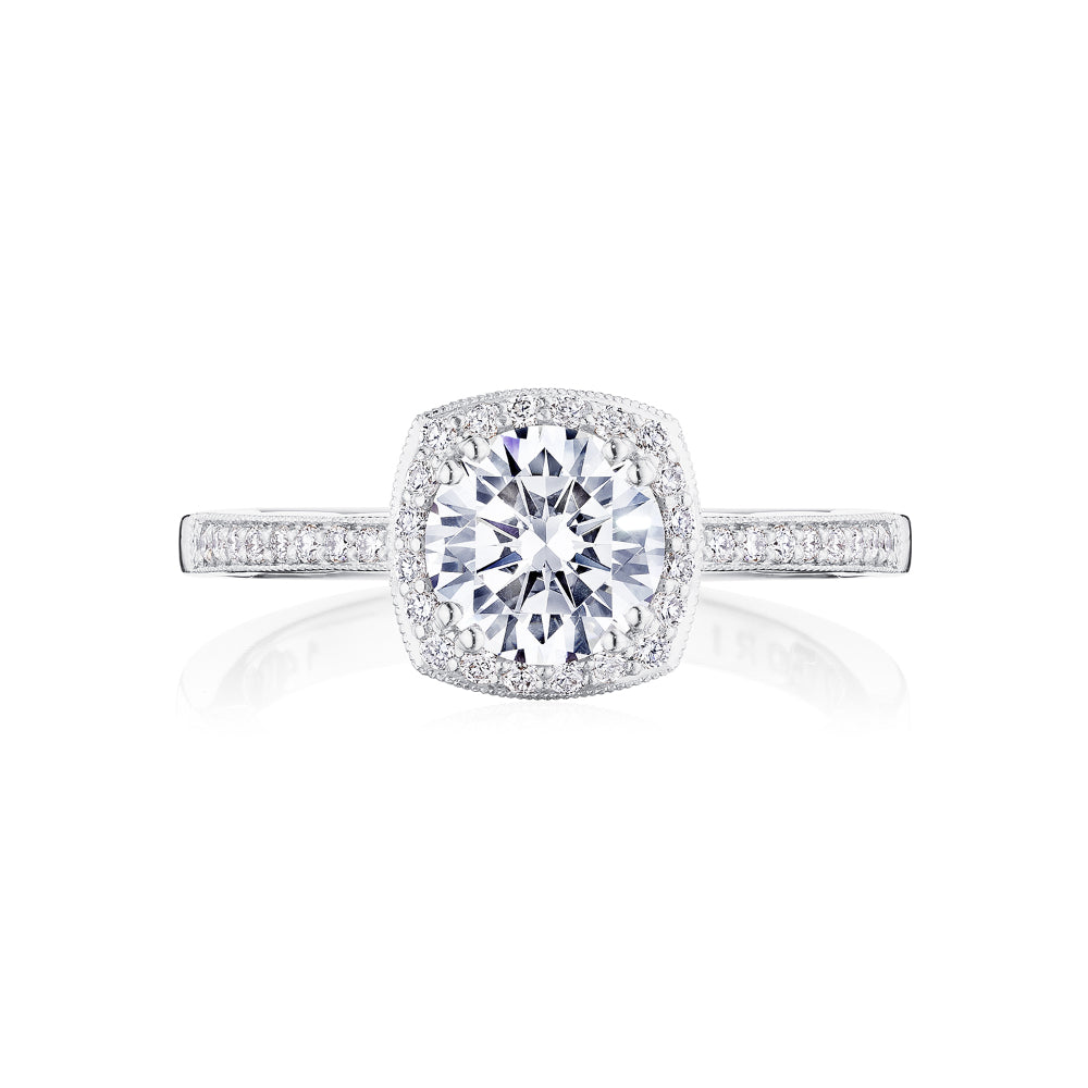 Tacori Coastal Crescent Round with Cushion Bloom Engagement Ring