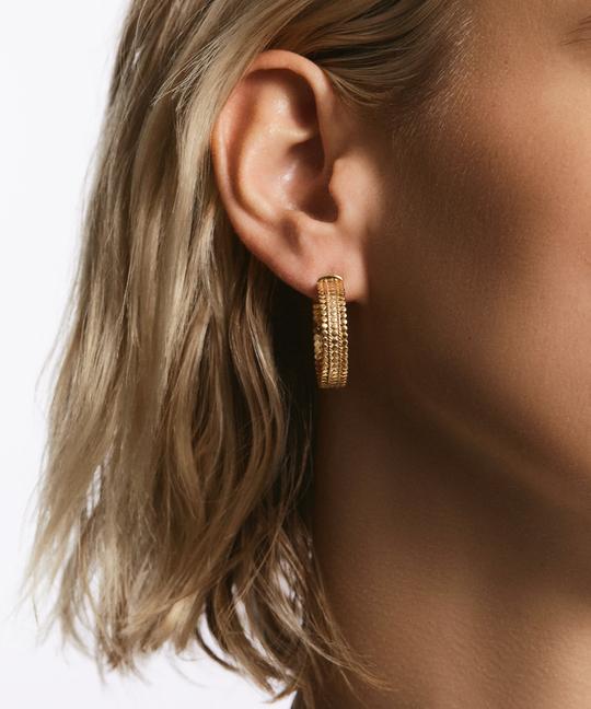 Anna Beck Medium Scalloped Hoop Earrings