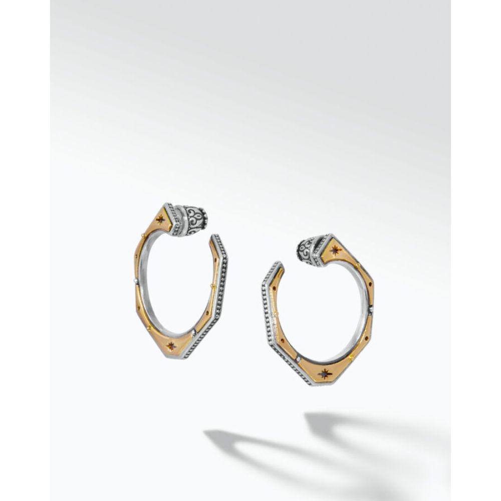 Konstantino Astria Hexagons Hoop Earrings