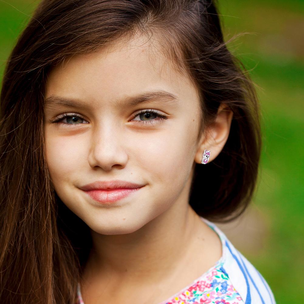 Children's Sterling Silver Fox Earrings
