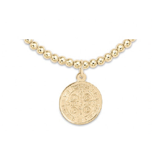 enewton 7.25" Classic Gold 3mm Bead Bracelet - Blessing Gold Disc