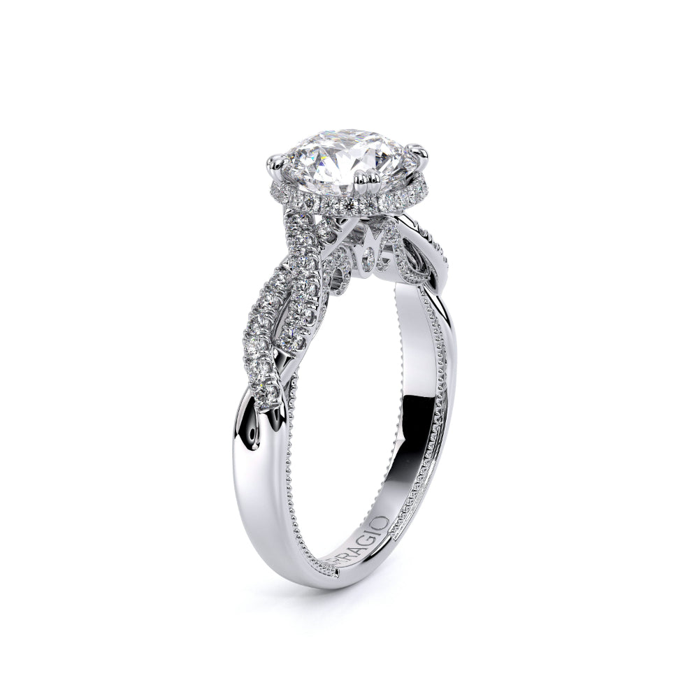 Verragio Insignia 18k White Gold Engagement Ring with Round Stardust Halo