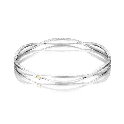 Tacori Sterling Silver Open Marquise Link Design Slip On Bangle Bracelet - Medium