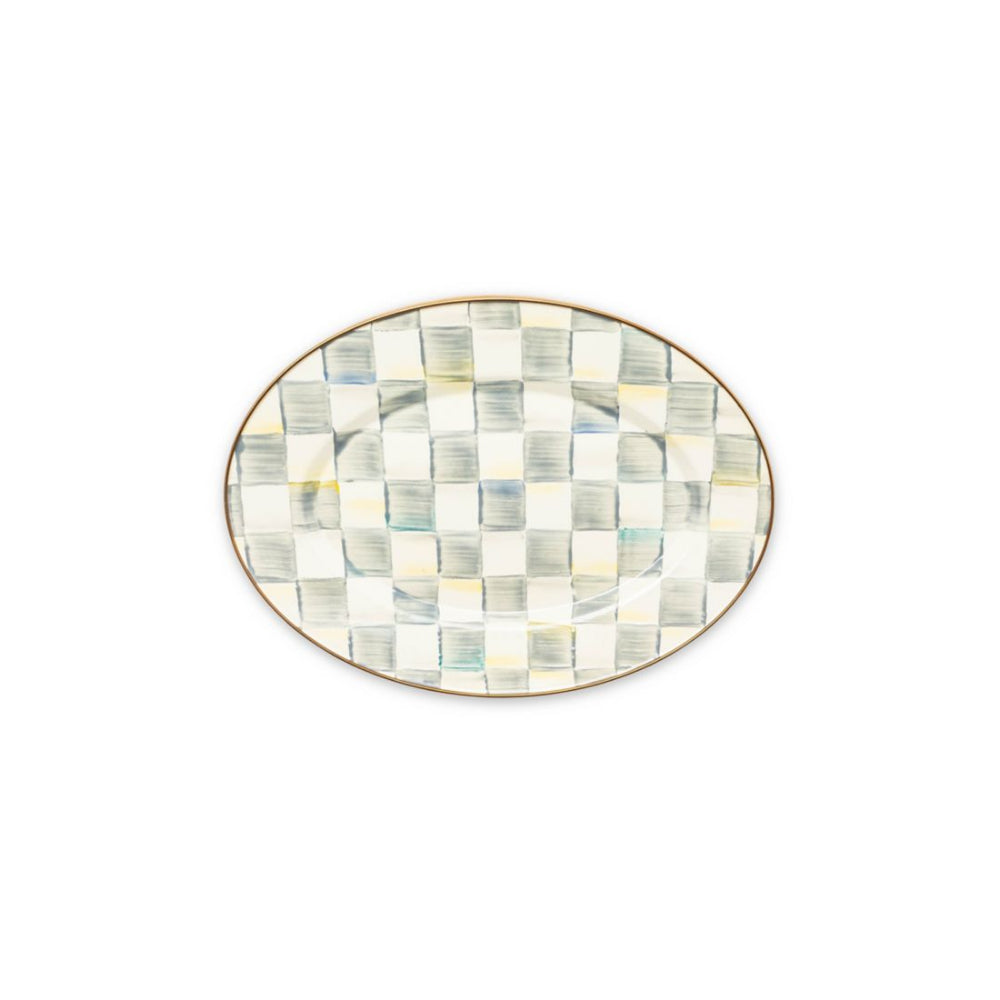 MacKenzie-Childs Sterling Check Enamel Oval Platter