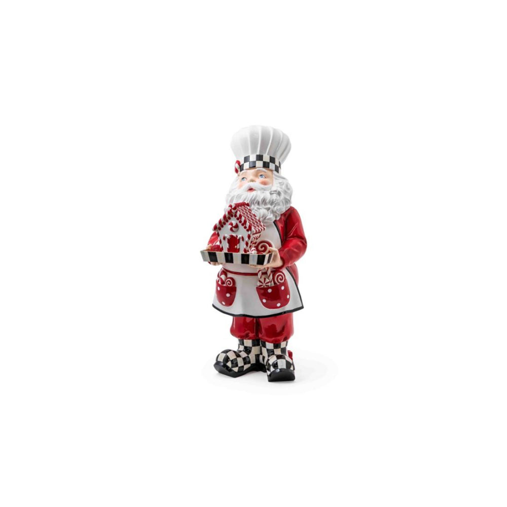 MacKenzie-Childs Peppermint Chef Santa Figure