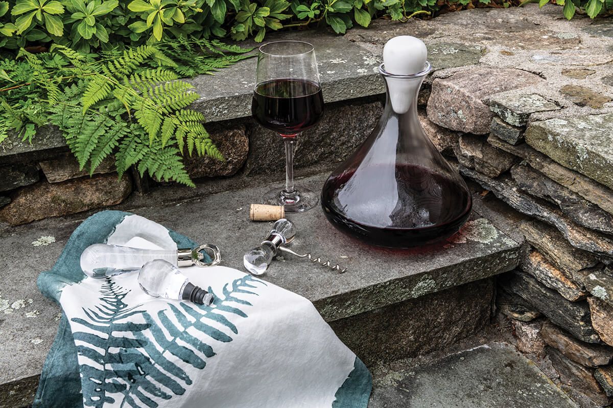 Simon Pearce Vintner Wine Decanter With Marble Stopper