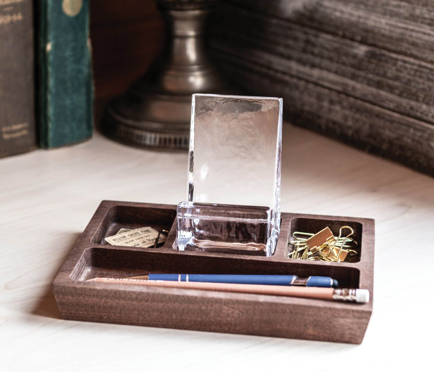 Simon Pearce Woodbury Phone Holder Caddy - Walnut