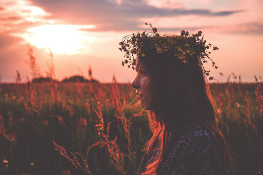 woman with flower crown