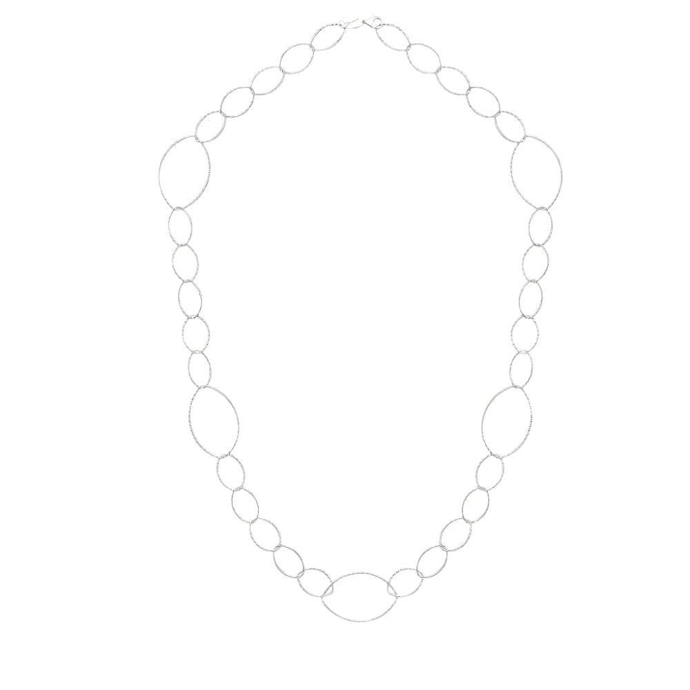 Desmos Arabesque Sterling Silver Beaded Link Necklace