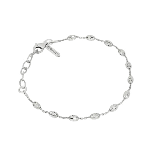 Desmos Sterling Silver Bead Station Adjustable Bracelet