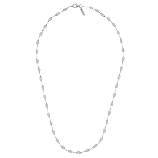 Desmos Sterling Silver Station-Nebula Bead Station Necklace