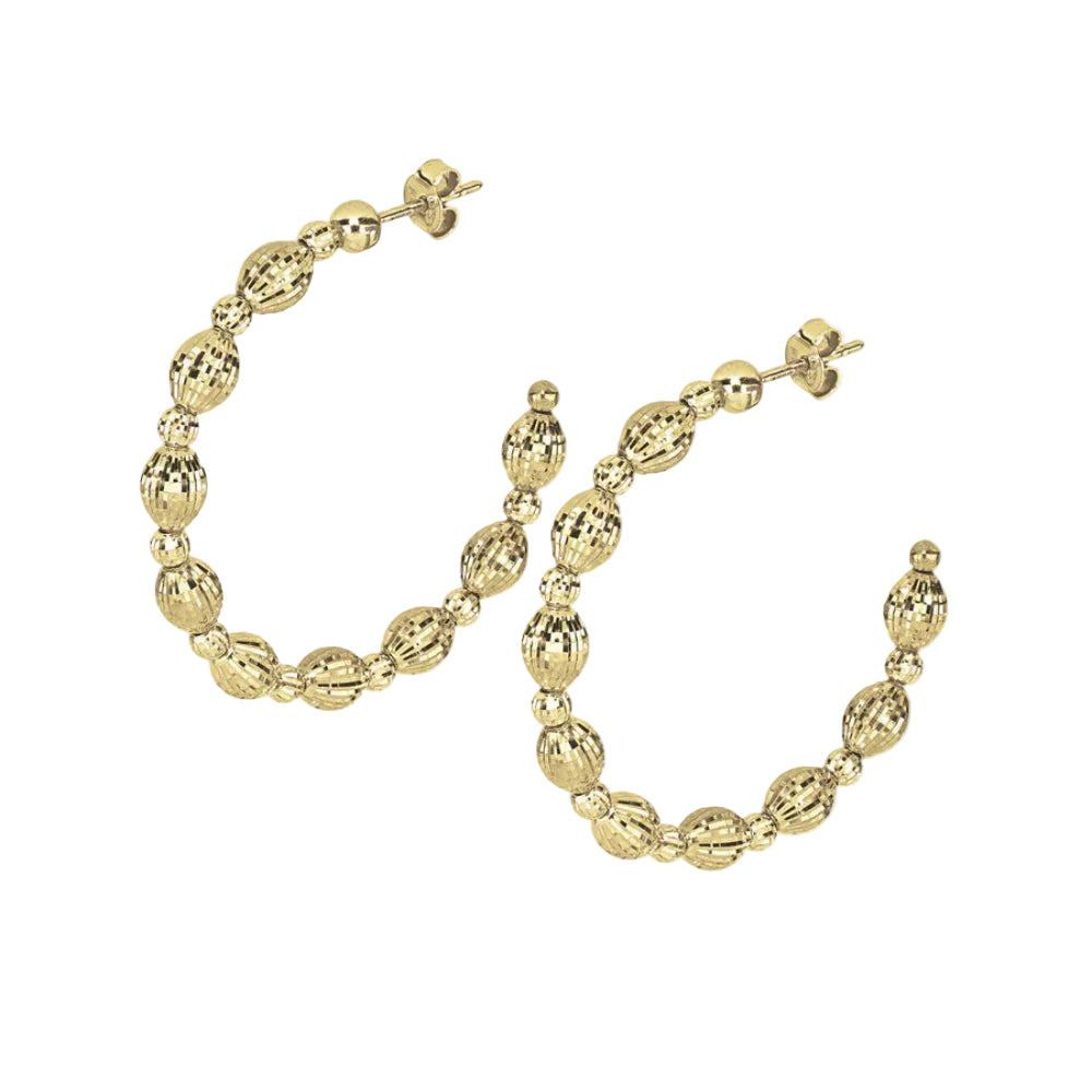 Desmos Crystal Bloom Gold-Tone Hoop Earrings