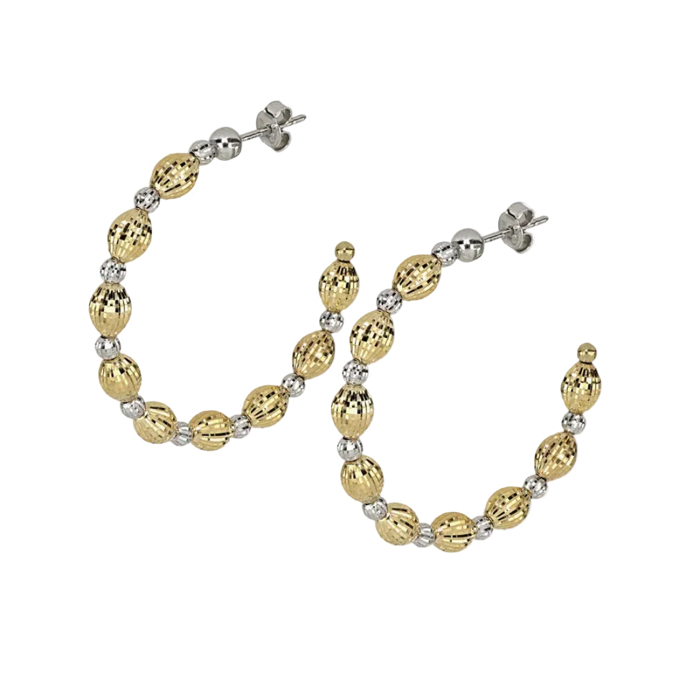 Desmos "Crystal Bloom" Two-Tone Hoop Earrings