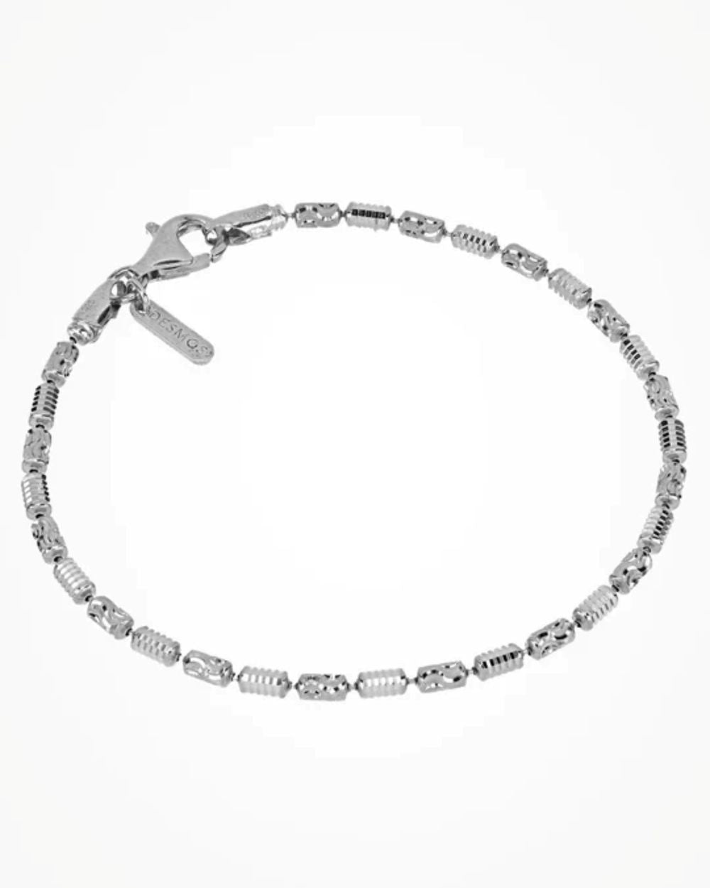 Silvertone bracelet with tiny cylinders 